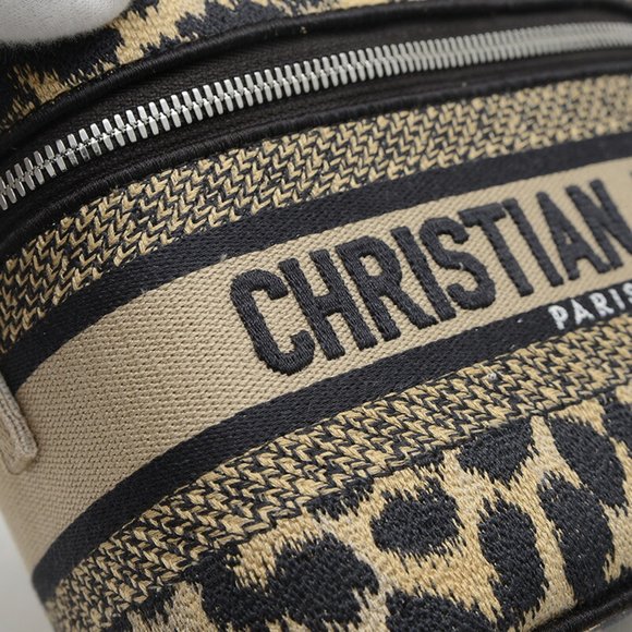 Christian Dior Dior Vanity Small Bag Animal Print Canvas Beige Black - Picture 3 of 7